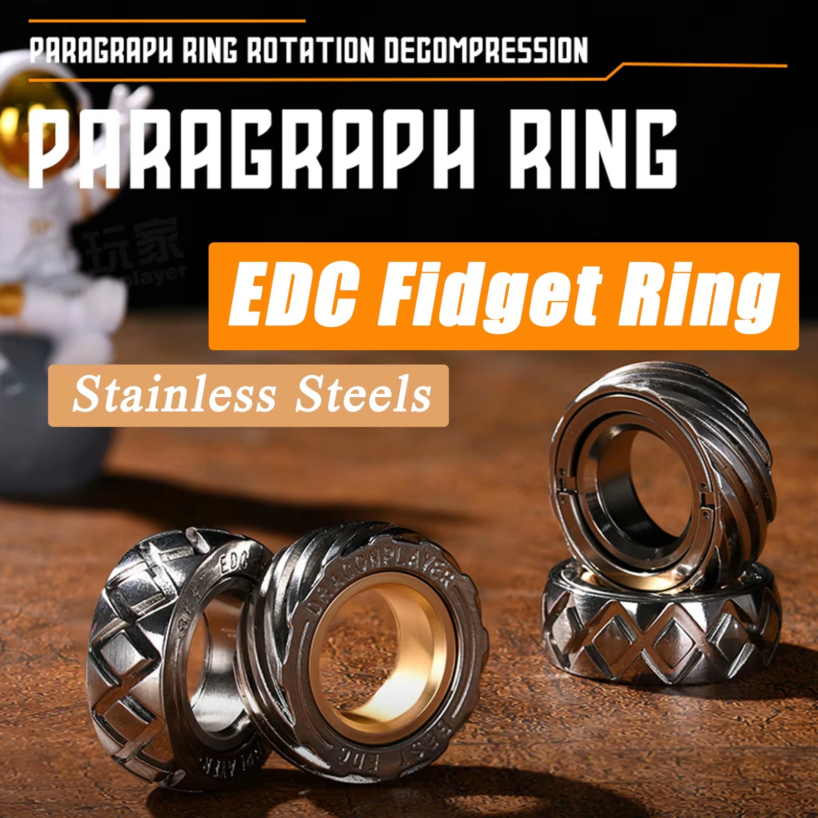 Adjustable Metal Fidget Ring Magnetic Spinner Toy