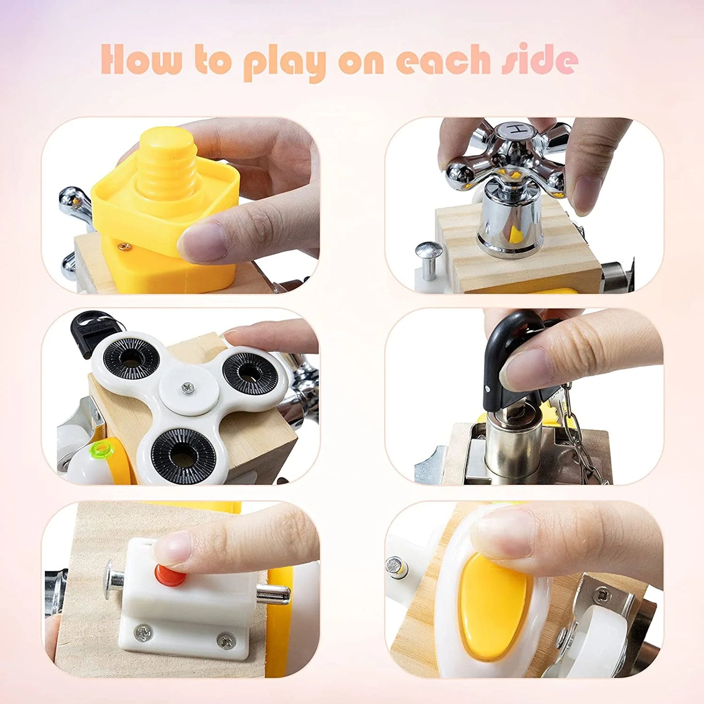 Wooden Busy Board Fidget Cube