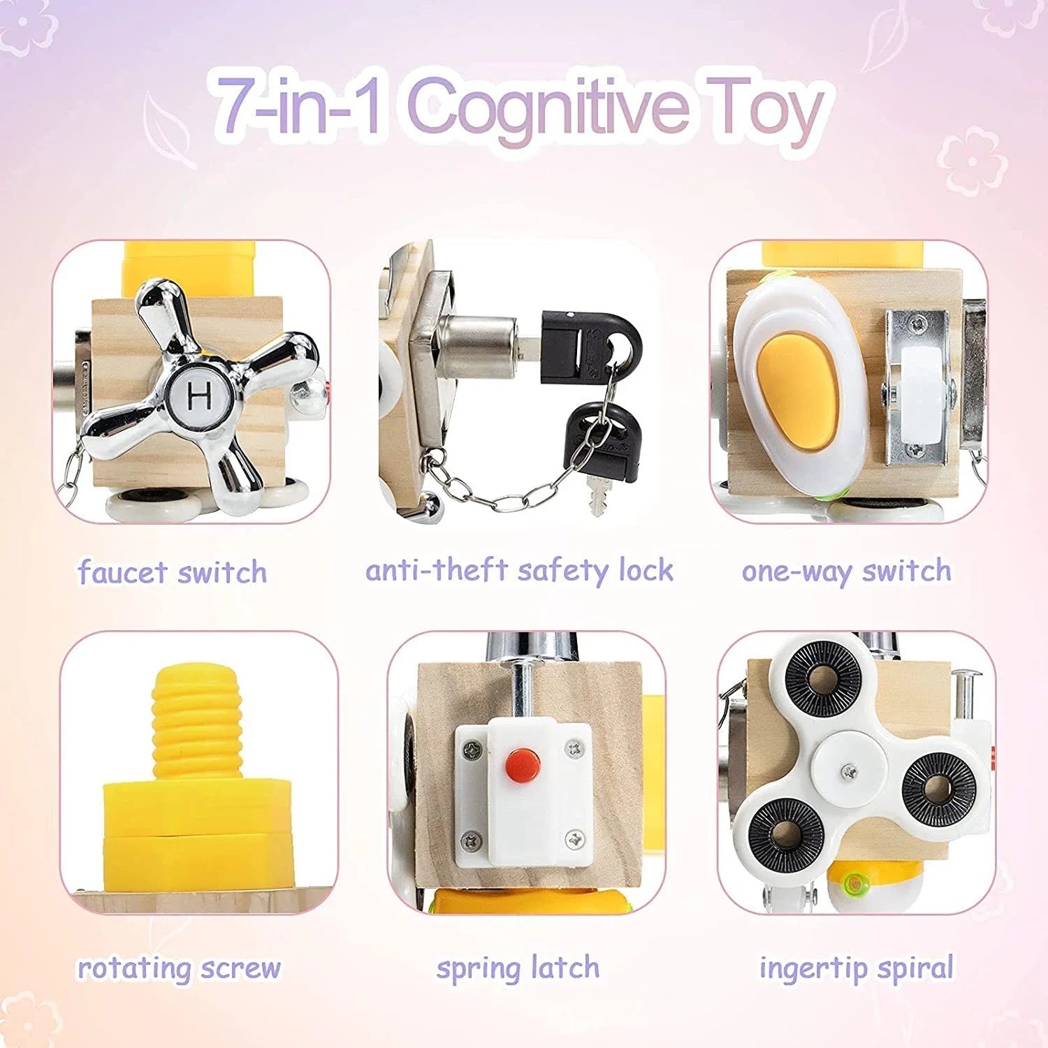 Wooden Busy Board Fidget Cube