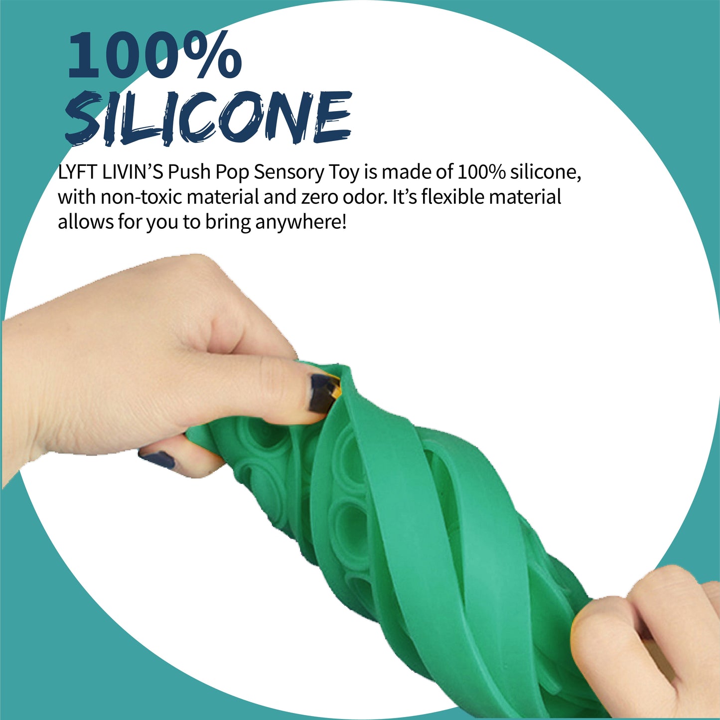 Green Push Pop Silicone Toy