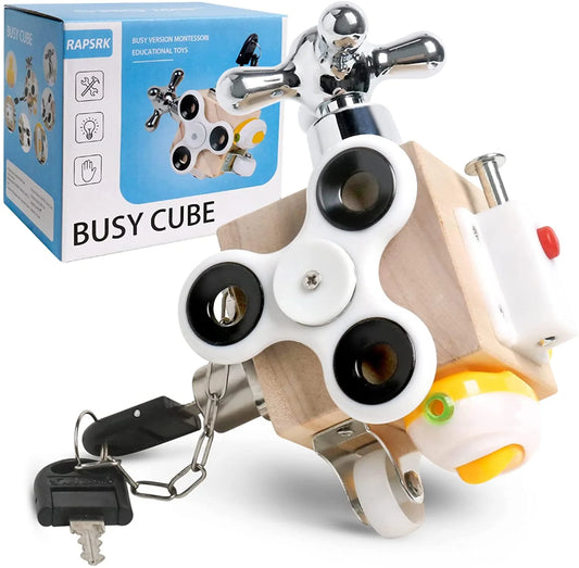 Wooden Busy Board Fidget Cube