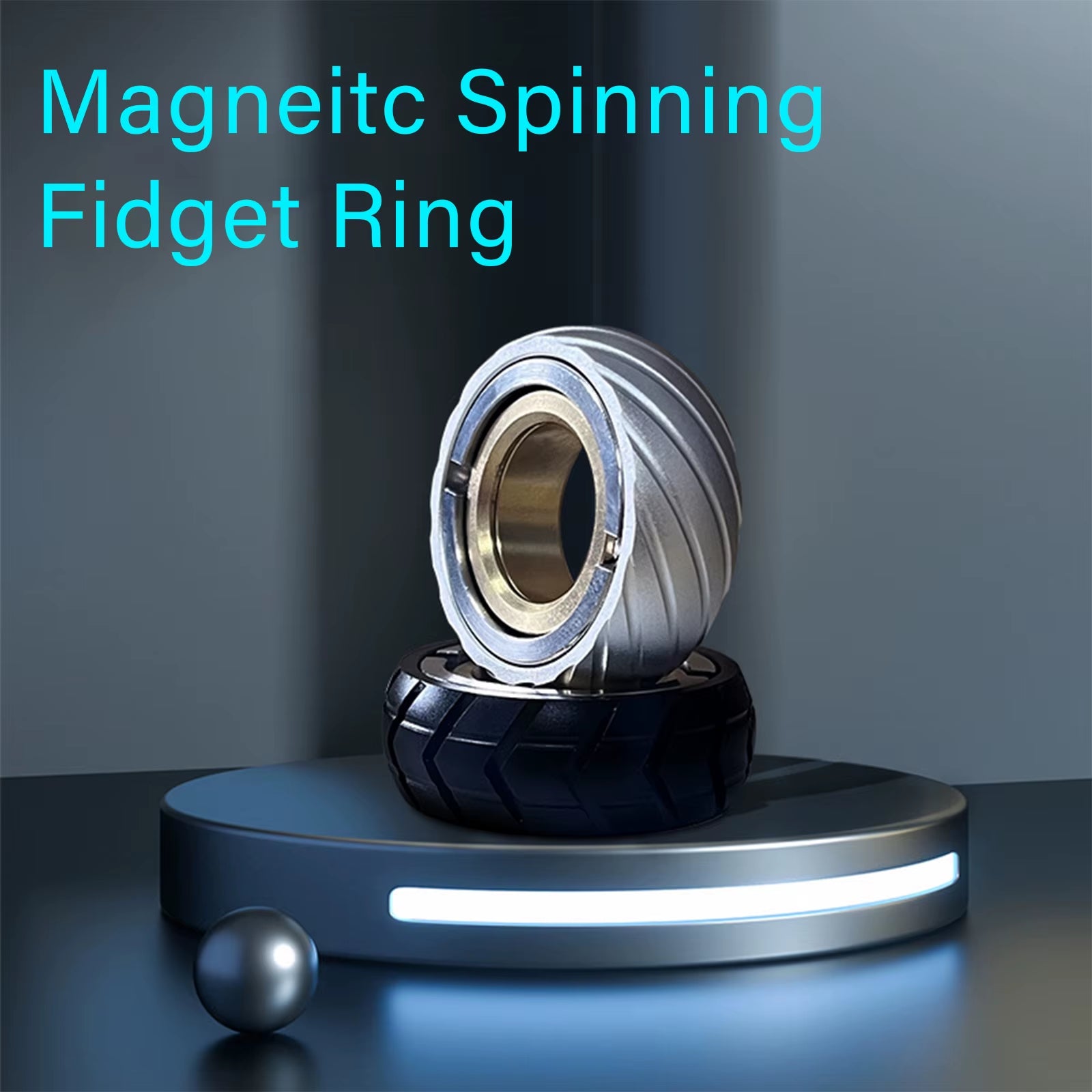 Adjustable Metal Fidget Ring Magnetic Spinner Toy